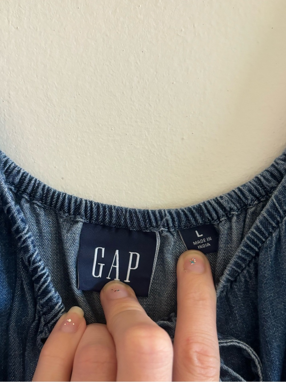 Gap denim cotton tiered dress - Picture 5 of 7